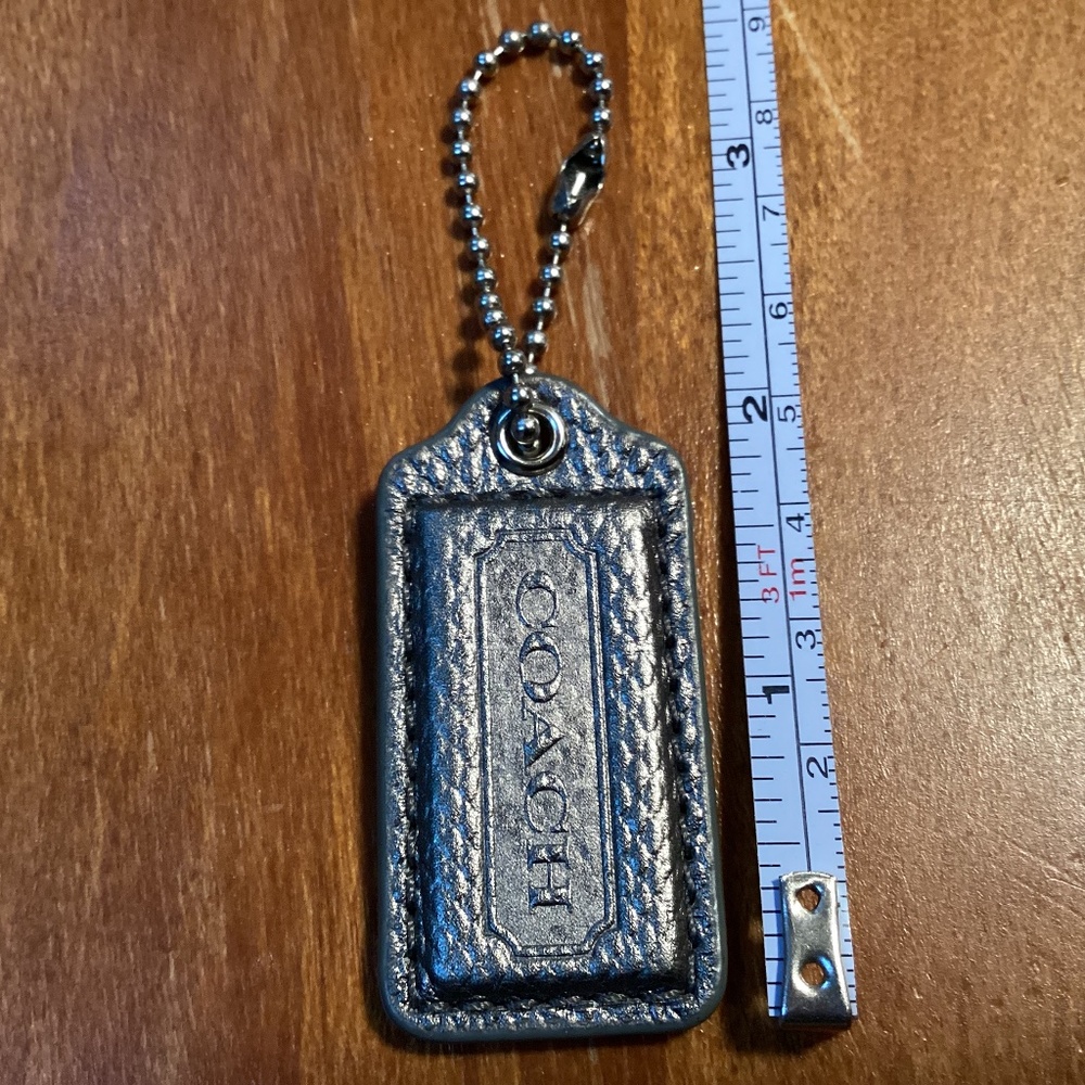Coach Leather Gray Bag Tag/Hang Tag